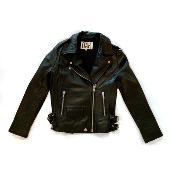 OAK Jackets & Blazers - New Black OAK LA Rider Leather Jacket Size Medium